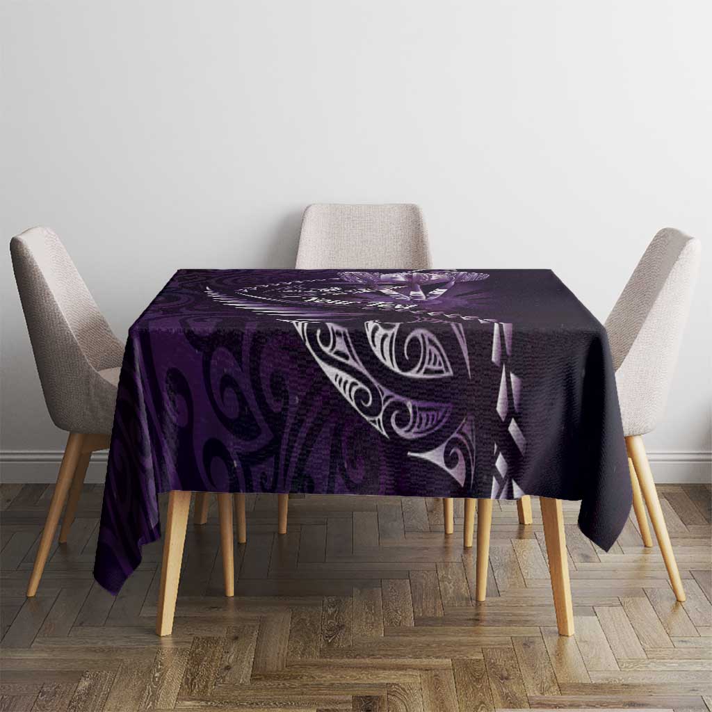 Personalised All Purple New Zealand Darts Tablecloth Aoteroa Fern Maori Galaxy Style LT14 - Polynesian Pride