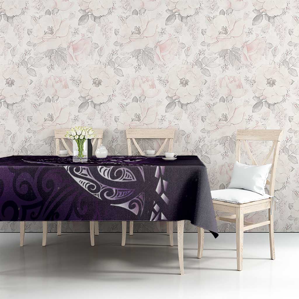 Personalised All Purple New Zealand Darts Tablecloth Aoteroa Fern Maori Galaxy Style LT14 - Polynesian Pride