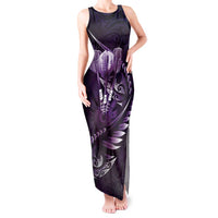 Personalised All Purple New Zealand Darts Tank Maxi Dress Aoteroa Fern Maori Galaxy Style LT14 Women Purple - Polynesian Pride