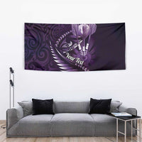 Personalised All Purple New Zealand Darts Tapestry Aoteroa Fern Maori Galaxy Style LT14 - Polynesian Pride