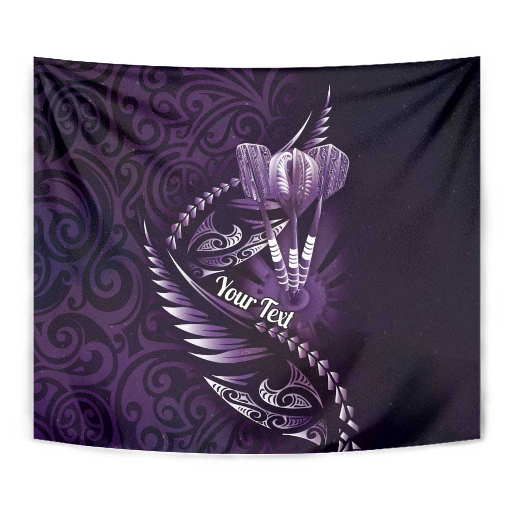 Personalised All Purple New Zealand Darts Tapestry Aoteroa Fern Maori Galaxy Style LT14 - Polynesian Pride