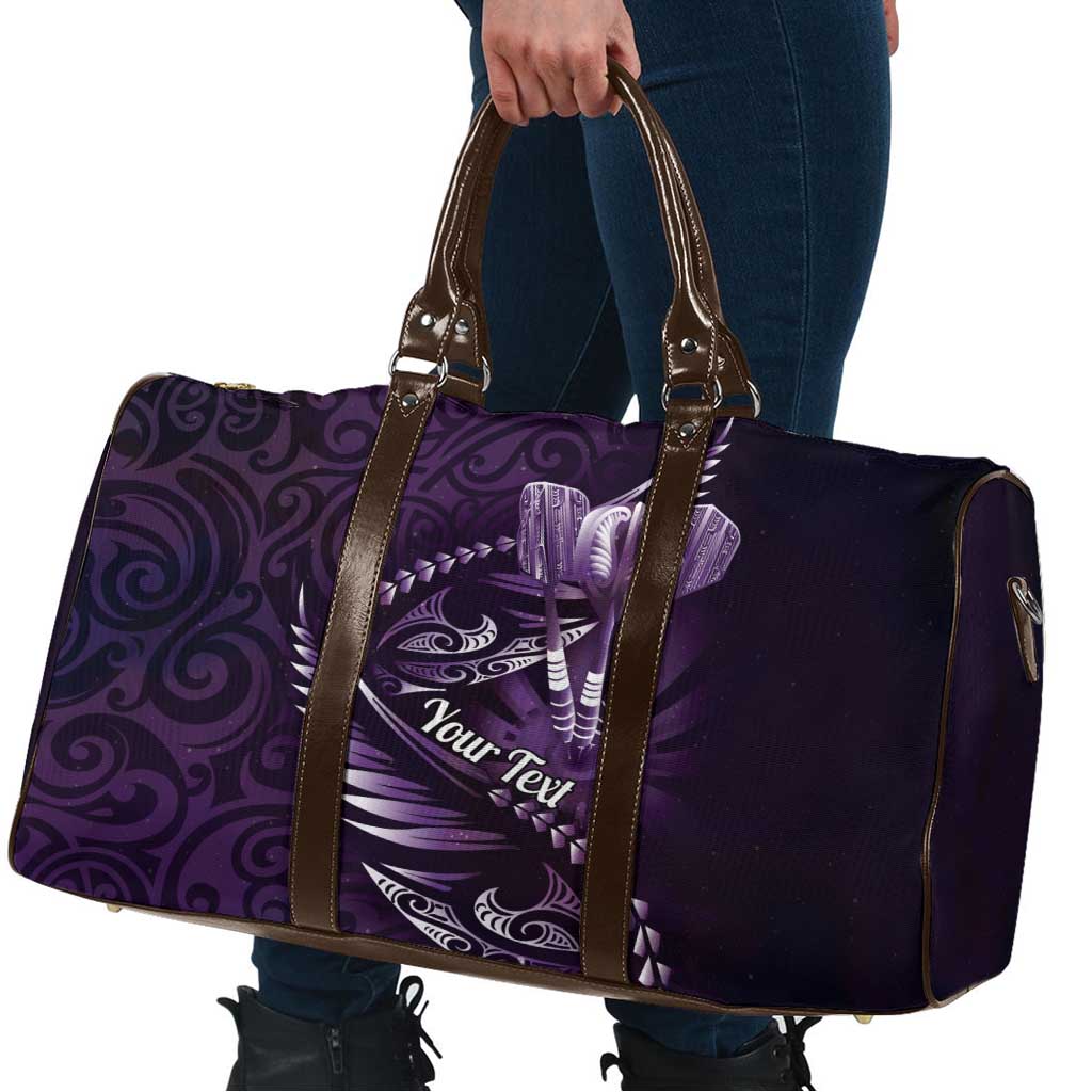 Personalised All Purple New Zealand Darts Travel Bag Aoteroa Fern Maori Galaxy Style - Polynesian Pride