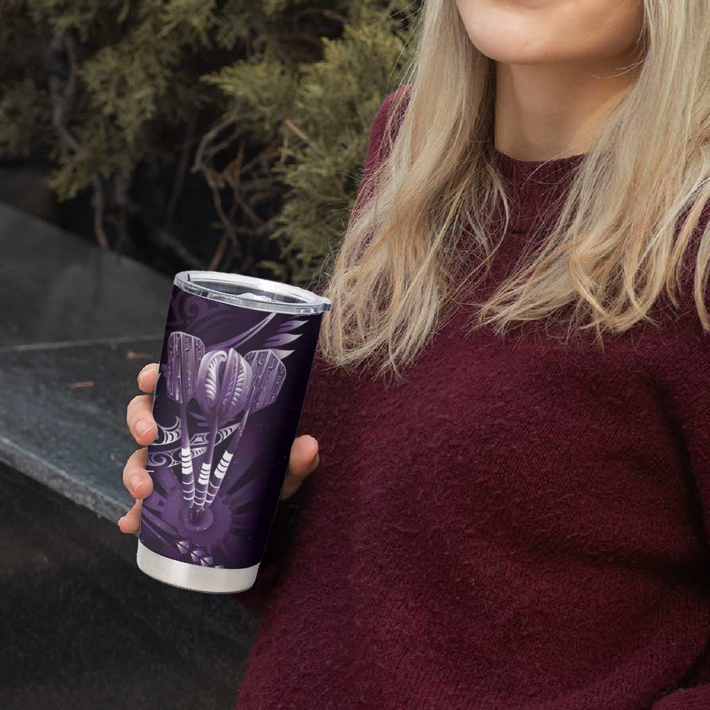 All Purple New Zealand Darts Tumbler Cup Aoteroa Fern Maori Galaxy Style LT14 - Polynesian Pride