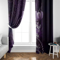 Personalised All Purple New Zealand Darts Window Curtain Aoteroa Fern Maori Galaxy Style LT14 - Polynesian Pride