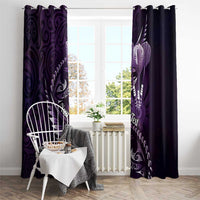 Personalised All Purple New Zealand Darts Window Curtain Aoteroa Fern Maori Galaxy Style LT14 - Polynesian Pride