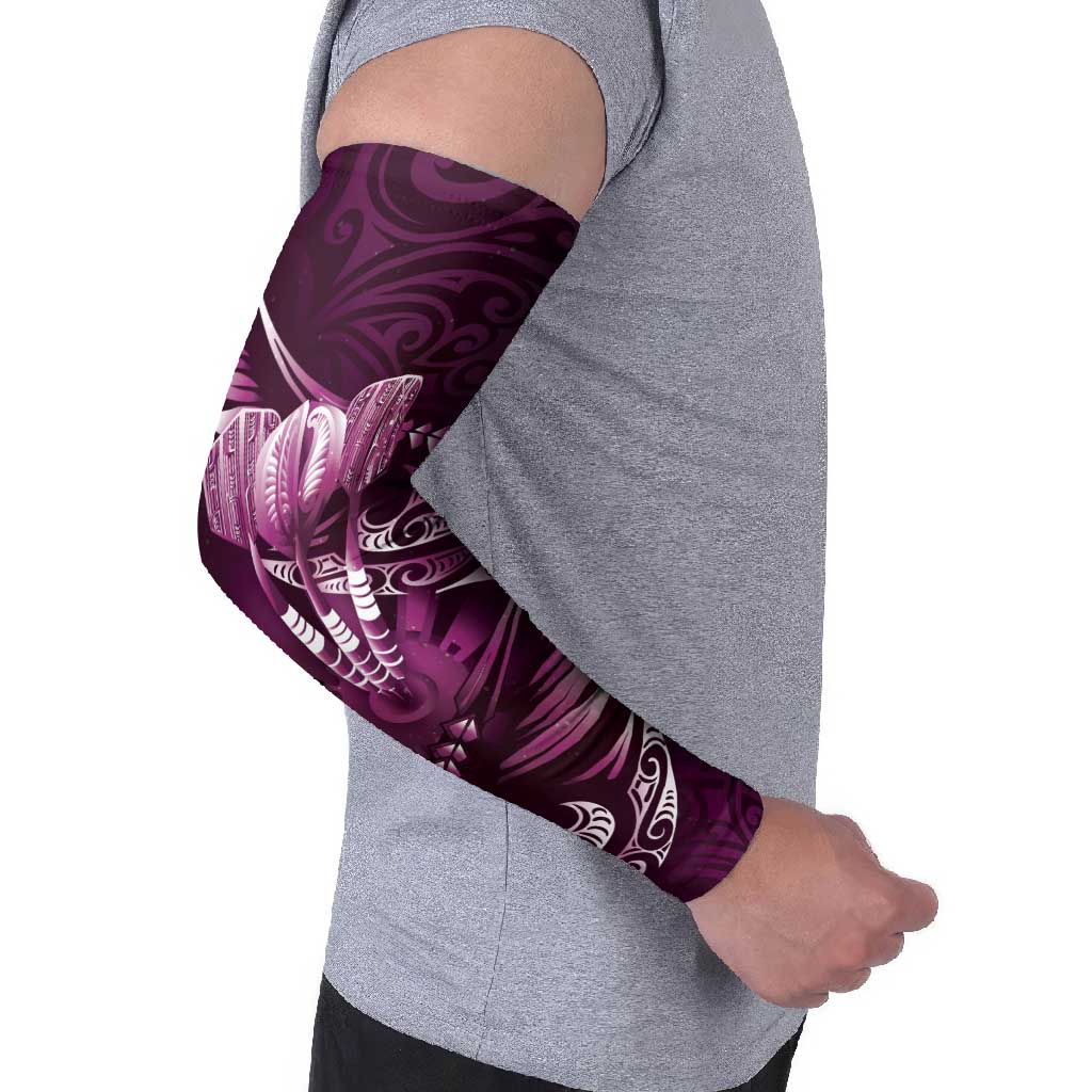 Personalised All Pink New Zealand Darts Arm Sleeves Aoteroa Fern Maori Galaxy Style - Polynesian Pride