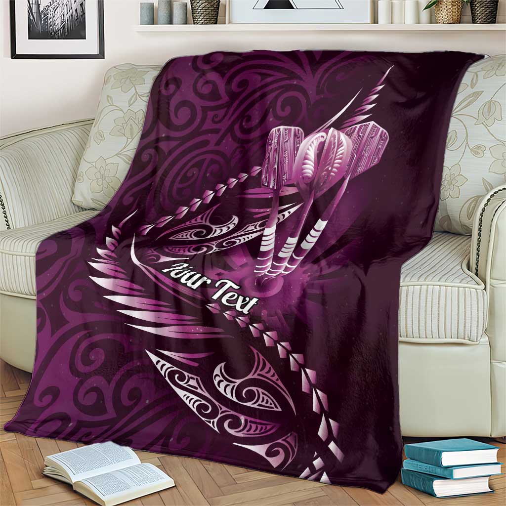 Personalised All Pink New Zealand Darts Blanket Aoteroa Fern Maori Galaxy Style LT14 - Polynesian Pride