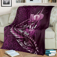 Personalised All Pink New Zealand Darts Blanket Aoteroa Fern Maori Galaxy Style LT14 - Polynesian Pride