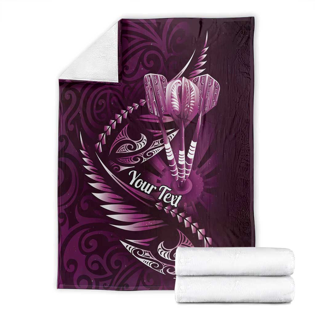 Personalised All Pink New Zealand Darts Blanket Aoteroa Fern Maori Galaxy Style LT14 - Polynesian Pride