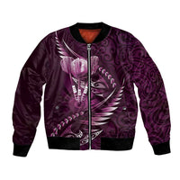 Personalised All Pink New Zealand Darts Bomber Jacket Aoteroa Fern Maori Galaxy Style LT14 Unisex Pink - Polynesian Pride