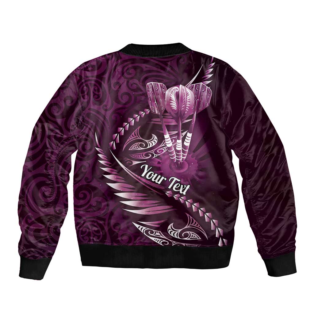 Personalised All Pink New Zealand Darts Bomber Jacket Aoteroa Fern Maori Galaxy Style LT14 - Polynesian Pride