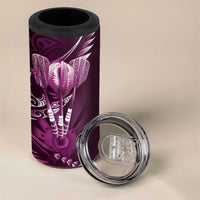 All Pink New Zealand Darts 4 in 1 Can Cooler Tumbler Aoteroa Fern Maori Galaxy Style LT14 - Polynesian Pride