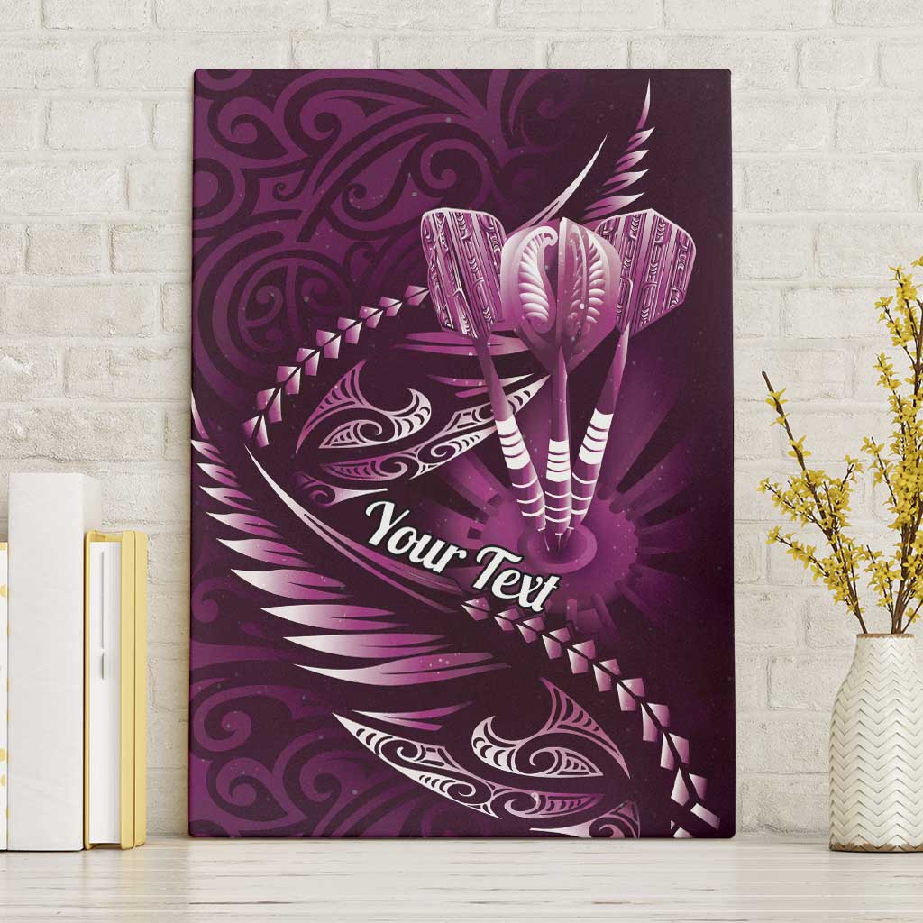 Personalised All Pink New Zealand Darts Canvas Wall Art Aoteroa Fern Maori Galaxy Style LT14 Without Frame Pink - Polynesian Pride