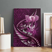 Personalised All Pink New Zealand Darts Canvas Wall Art Aoteroa Fern Maori Galaxy Style LT14 - Polynesian Pride