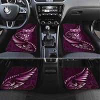 Personalised All Pink New Zealand Darts Car Mats Aoteroa Fern Maori Galaxy Style LT14 Set 4pcs Pink - Polynesian Pride
