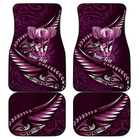 Personalised All Pink New Zealand Darts Car Mats Aoteroa Fern Maori Galaxy Style LT14 - Polynesian Pride