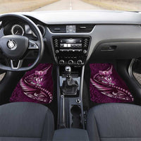 Personalised All Pink New Zealand Darts Car Mats Aoteroa Fern Maori Galaxy Style LT14 Set 2pcs - Front Pink - Polynesian Pride