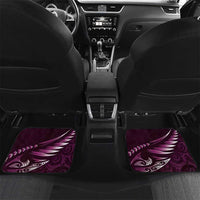 Personalised All Pink New Zealand Darts Car Mats Aoteroa Fern Maori Galaxy Style LT14 Set 2pcs - Back Pink - Polynesian Pride