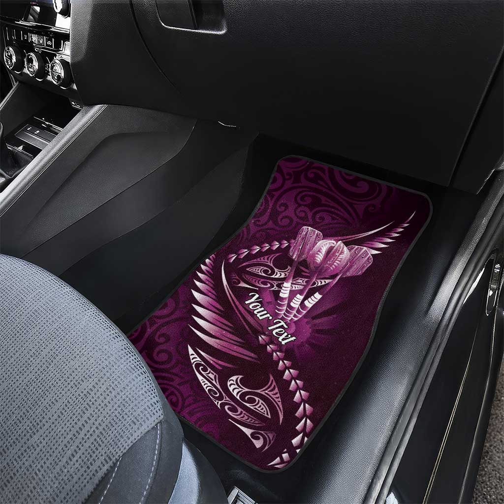Personalised All Pink New Zealand Darts Car Mats Aoteroa Fern Maori Galaxy Style LT14 - Polynesian Pride