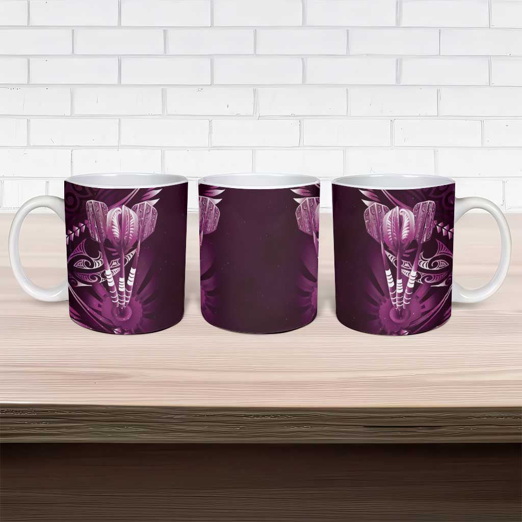 All Pink New Zealand Darts Ceramic Mug Aoteroa Fern Maori Galaxy Style - Polynesian Pride