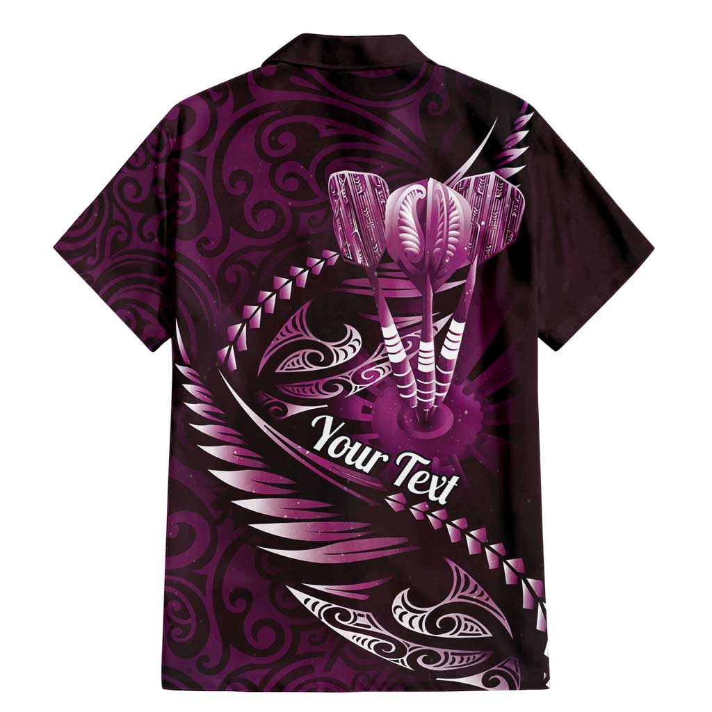 Personalised All Pink New Zealand Darts Family Matching Mermaid Dress and Hawaiian Shirt Aoteroa Fern Maori Galaxy Style LT14 - Polynesian Pride
