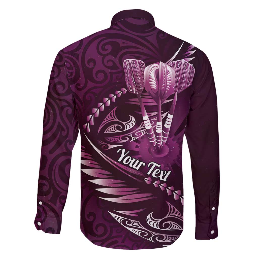 Personalised All Pink New Zealand Darts Family Matching Puletasi and Hawaiian Shirt Aoteroa Fern Maori Galaxy Style LT14 - Polynesian Pride