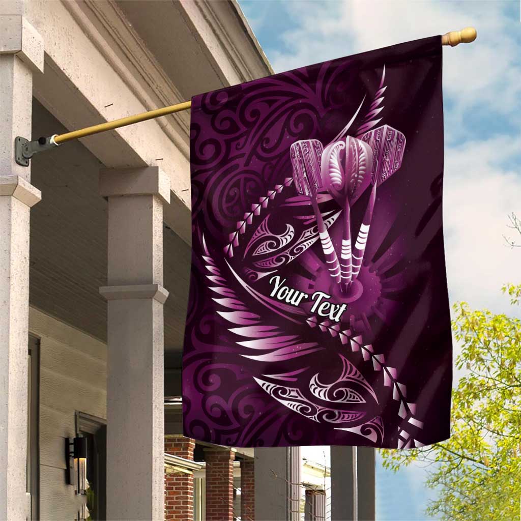 Personalised All Pink New Zealand Darts Garden Flag Aoteroa Fern Maori Galaxy Style LT14 House Flag Pink - Polynesian Pride