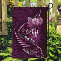 Personalised All Pink New Zealand Darts Garden Flag Aoteroa Fern Maori Galaxy Style LT14 Garden Flag Pink - Polynesian Pride