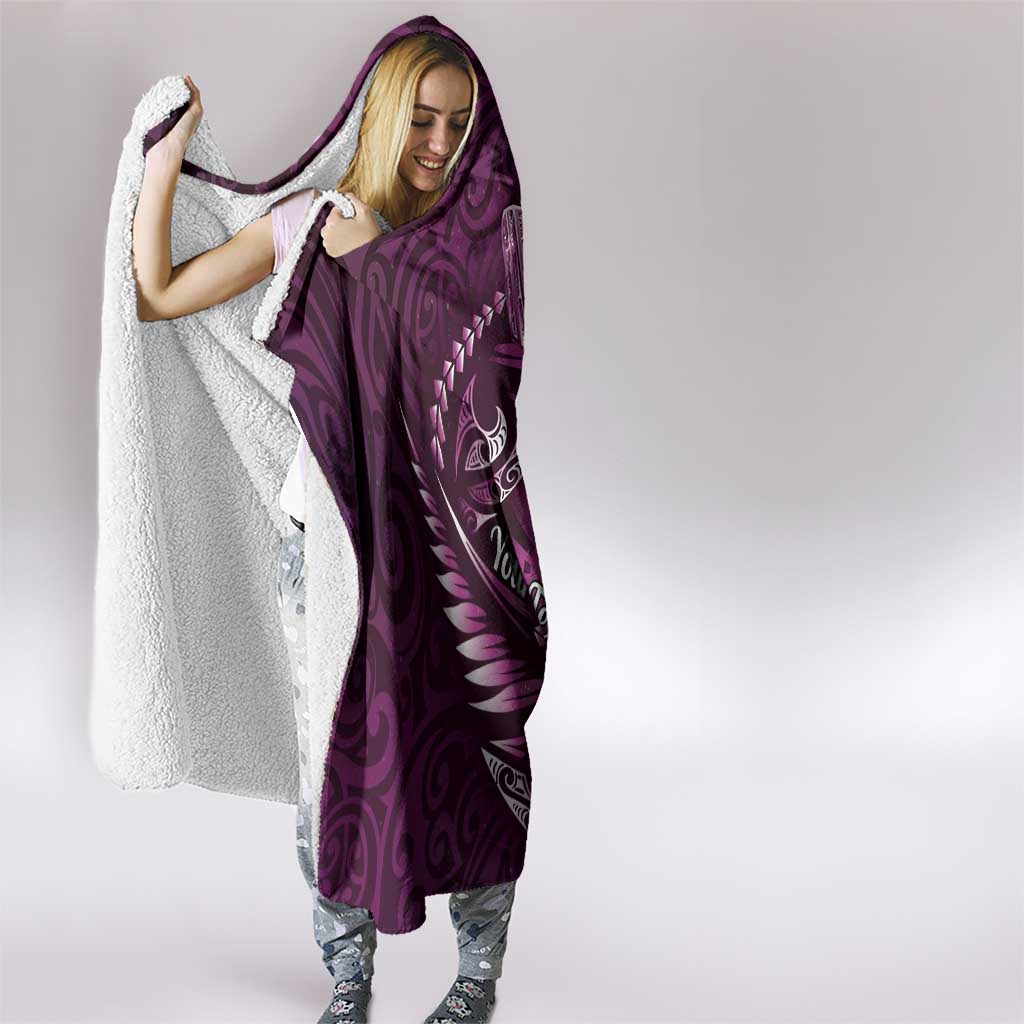 Personalised All Pink New Zealand Darts Hooded Blanket Aoteroa Fern Maori Galaxy Style LT14 - Polynesian Pride
