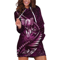 Personalised All Pink New Zealand Darts Hoodie Dress Aoteroa Fern Maori Galaxy Style LT14 Pink - Polynesian Pride