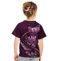 Personalised All Pink New Zealand Darts Kid T Shirt Aoteroa Fern Maori Galaxy Style LT14 - Polynesian Pride
