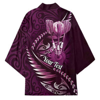 Personalised All Pink New Zealand Darts Kimono Aoteroa Fern Maori Galaxy Style - Polynesian Pride