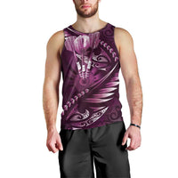 Personalised All Pink New Zealand Darts Men Tank Top Aoteroa Fern Maori Galaxy Style LT14 - Polynesian Pride