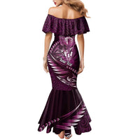 Personalised All Pink New Zealand Darts Mermaid Dress Aoteroa Fern Maori Galaxy Style LT14 - Polynesian Pride