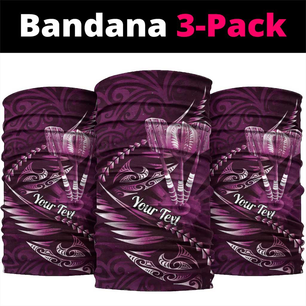 Personalised All Pink New Zealand Darts Neck Gaiter Aoteroa Fern Maori Galaxy Style - Polynesian Pride