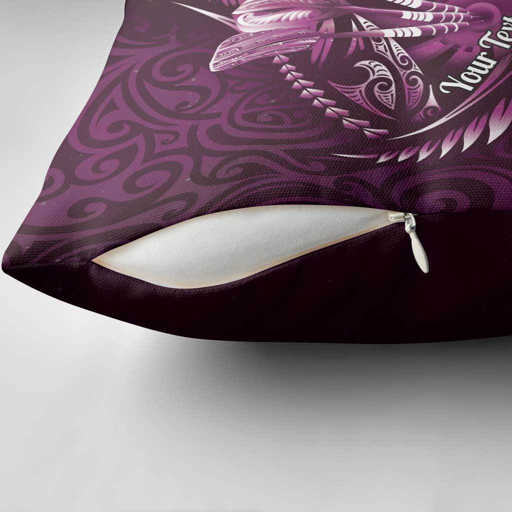 Personalised All Pink New Zealand Darts Pillow Cover Aoteroa Fern Maori Galaxy Style - Polynesian Pride