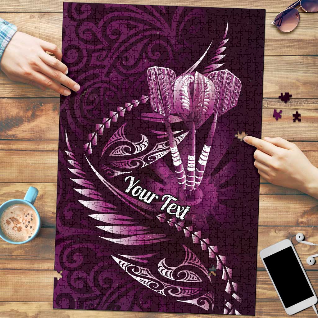 Personalised All Pink New Zealand Darts Puzzle Aoteroa Fern Maori Galaxy Style - Polynesian Pride