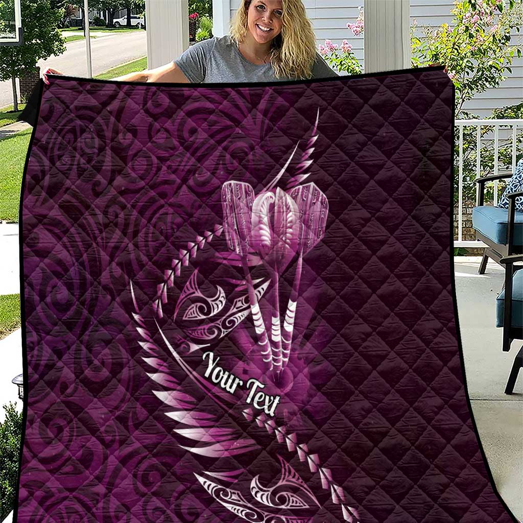 Personalised All Pink New Zealand Darts Quilt Aoteroa Fern Maori Galaxy Style LT14 Pink - Polynesian Pride