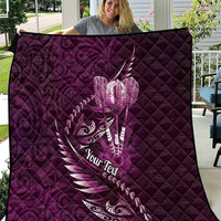 Personalised All Pink New Zealand Darts Quilt Aoteroa Fern Maori Galaxy Style LT14 Pink - Polynesian Pride