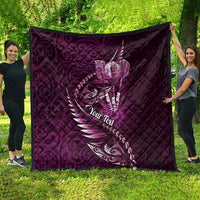 Personalised All Pink New Zealand Darts Quilt Aoteroa Fern Maori Galaxy Style LT14 - Polynesian Pride