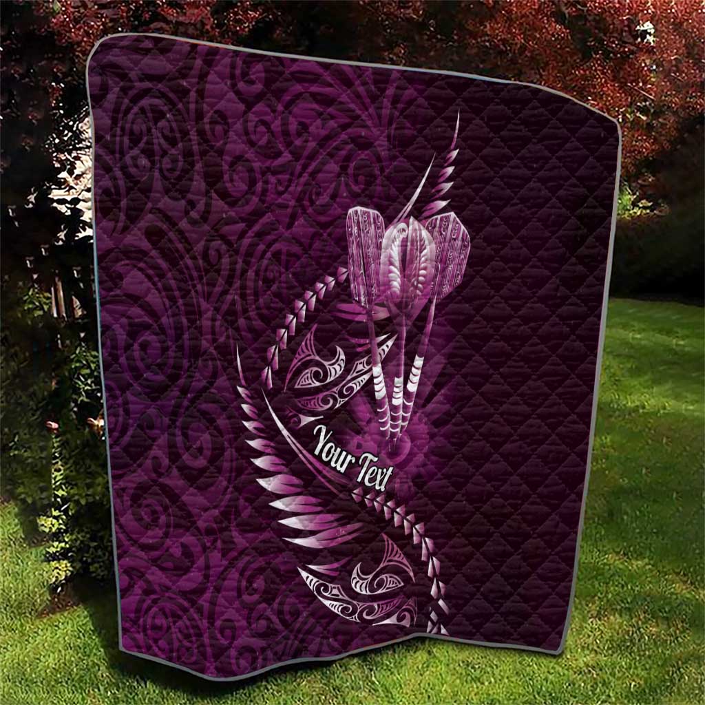 Personalised All Pink New Zealand Darts Quilt Aoteroa Fern Maori Galaxy Style LT14 - Polynesian Pride