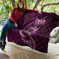 Personalised All Pink New Zealand Darts Quilt Aoteroa Fern Maori Galaxy Style LT14 - Polynesian Pride