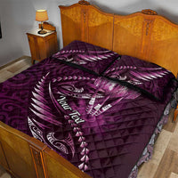 Personalised All Pink New Zealand Darts Quilt Bed Set Aoteroa Fern Maori Galaxy Style LT14 - Polynesian Pride