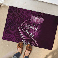 Personalised All Pink New Zealand Darts Rubber Doormat Aoteroa Fern Maori Galaxy Style LT14 - Polynesian Pride