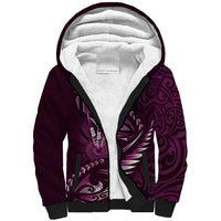 Personalised All Pink New Zealand Darts Sherpa Hoodie Aoteroa Fern Maori Galaxy Style LT14 Unisex Pink - Polynesian Pride