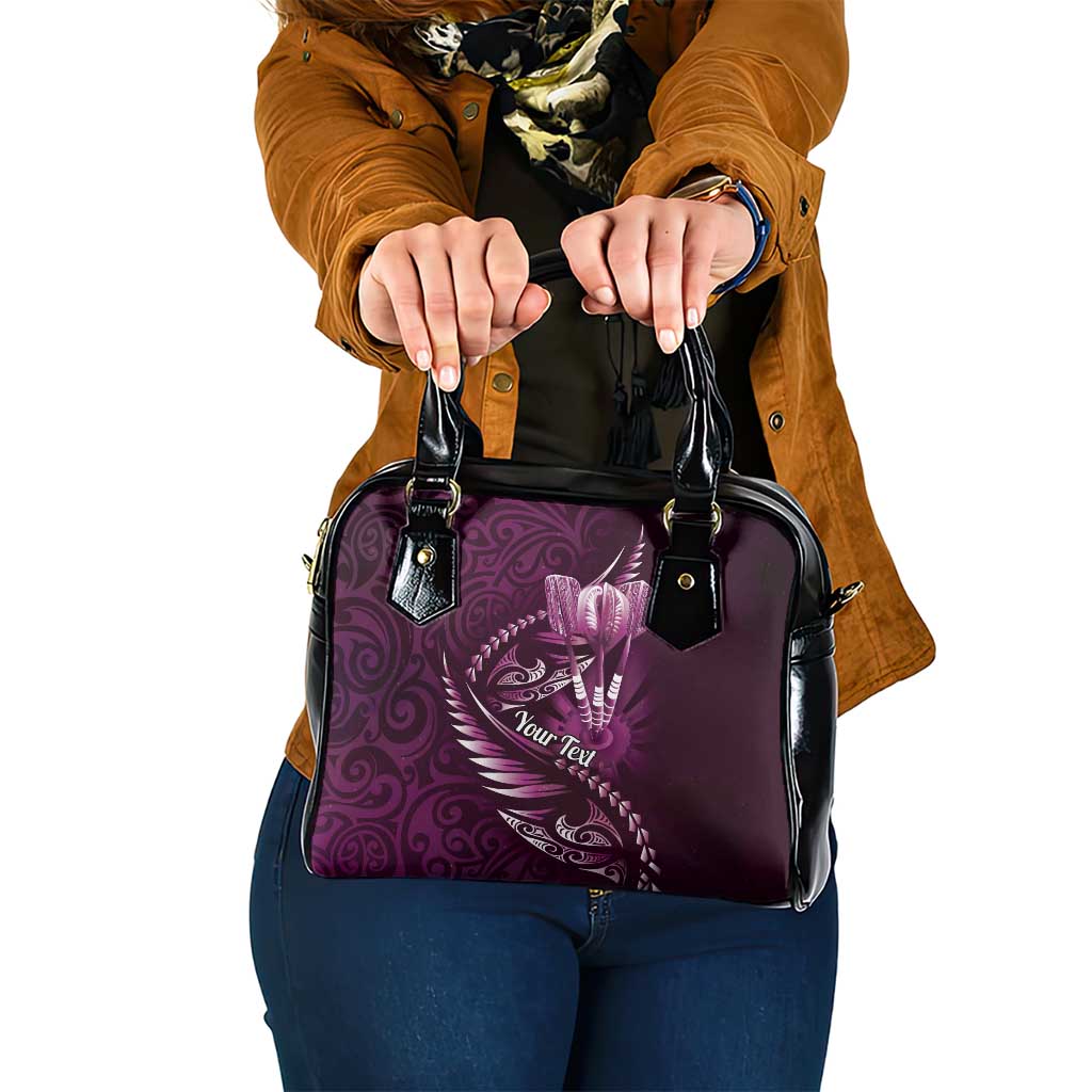 Personalised All Pink New Zealand Darts Shoulder Handbag Aoteroa Fern Maori Galaxy Style LT14 One Size Pink - Polynesian Pride