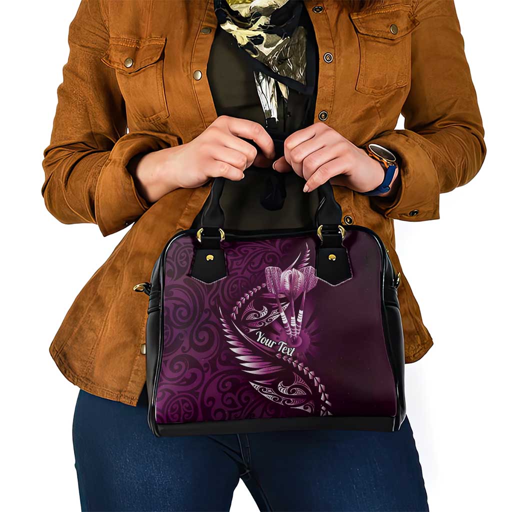 Personalised All Pink New Zealand Darts Shoulder Handbag Aoteroa Fern Maori Galaxy Style LT14 - Polynesian Pride