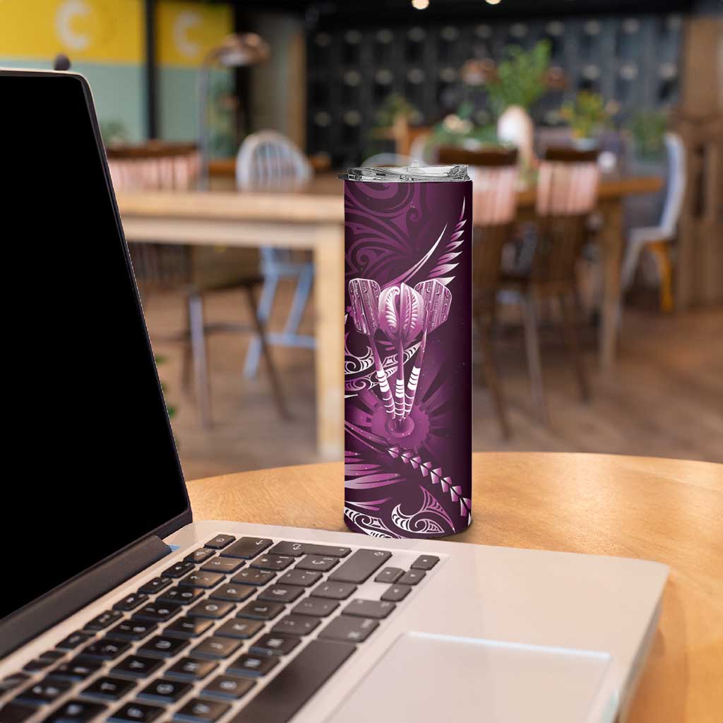 All Pink New Zealand Darts Skinny Tumbler Aoteroa Fern Maori Galaxy Style LT14 - Polynesian Pride