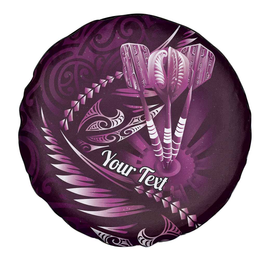 Personalised All Pink New Zealand Darts Spare Tire Cover Aoteroa Fern Maori Galaxy Style LT14 - Polynesian Pride
