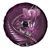 Personalised All Pink New Zealand Darts Spare Tire Cover Aoteroa Fern Maori Galaxy Style LT14 - Polynesian Pride
